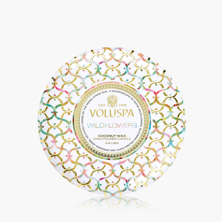 Voluspa 3-Docht Duftkerze Wildflowers | Dose mit Deckel
