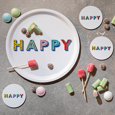 Jamida of Sweden Tablett Happy Multi | ø 31 cm