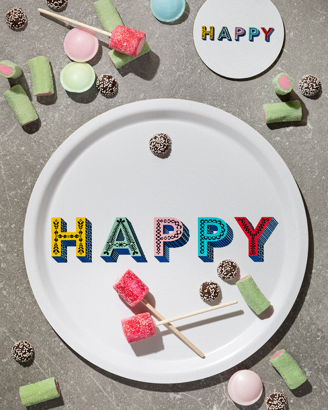 Jamida of Sweden Tablett Happy Multi | ø 31 cm
