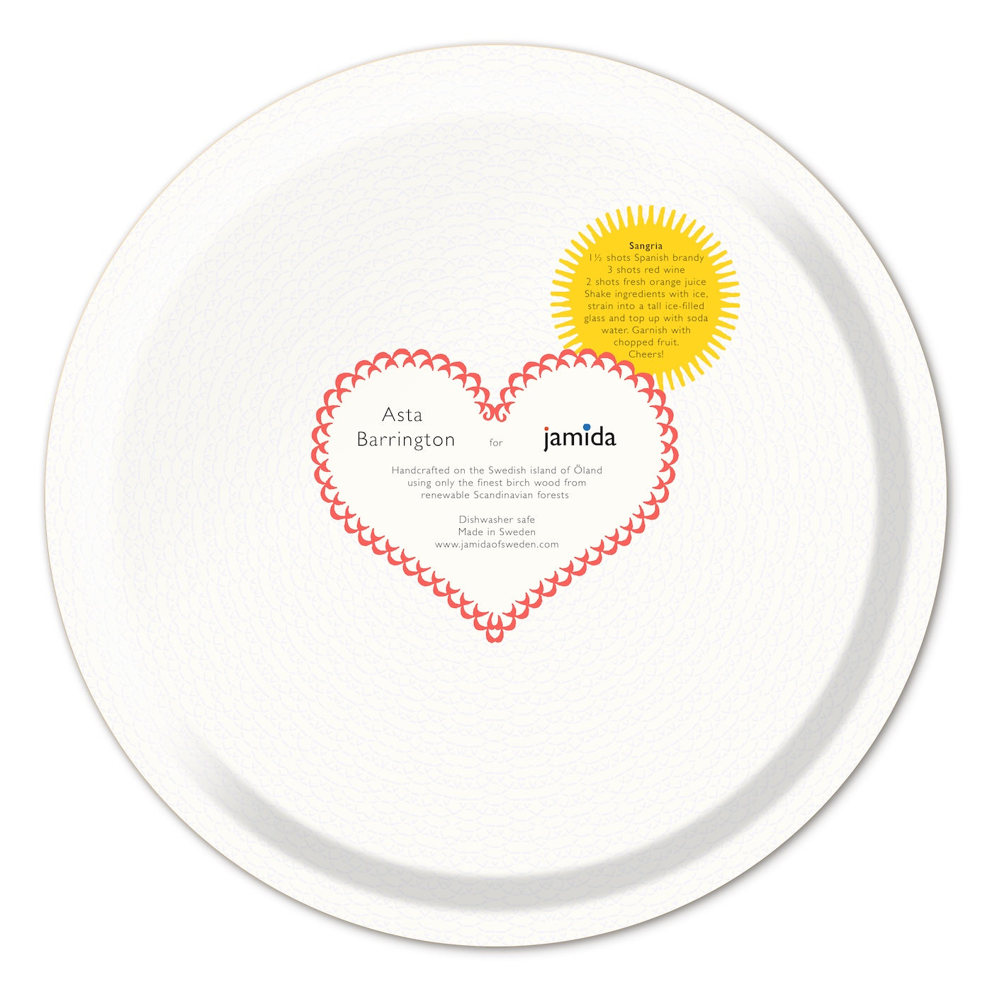 Jamida of Sweden Rundes Tablett Sangria Koralle | Ø 31 cm