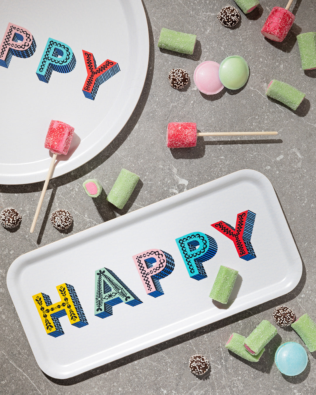 Jamida of Sweden Tablett Happy Multi | 32x15 cm