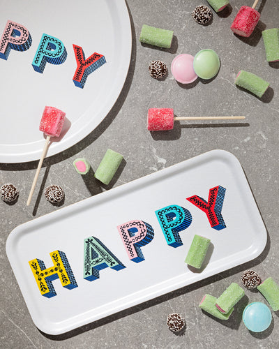 Jamida of Sweden Tablett Happy Multi | 32x15 cm