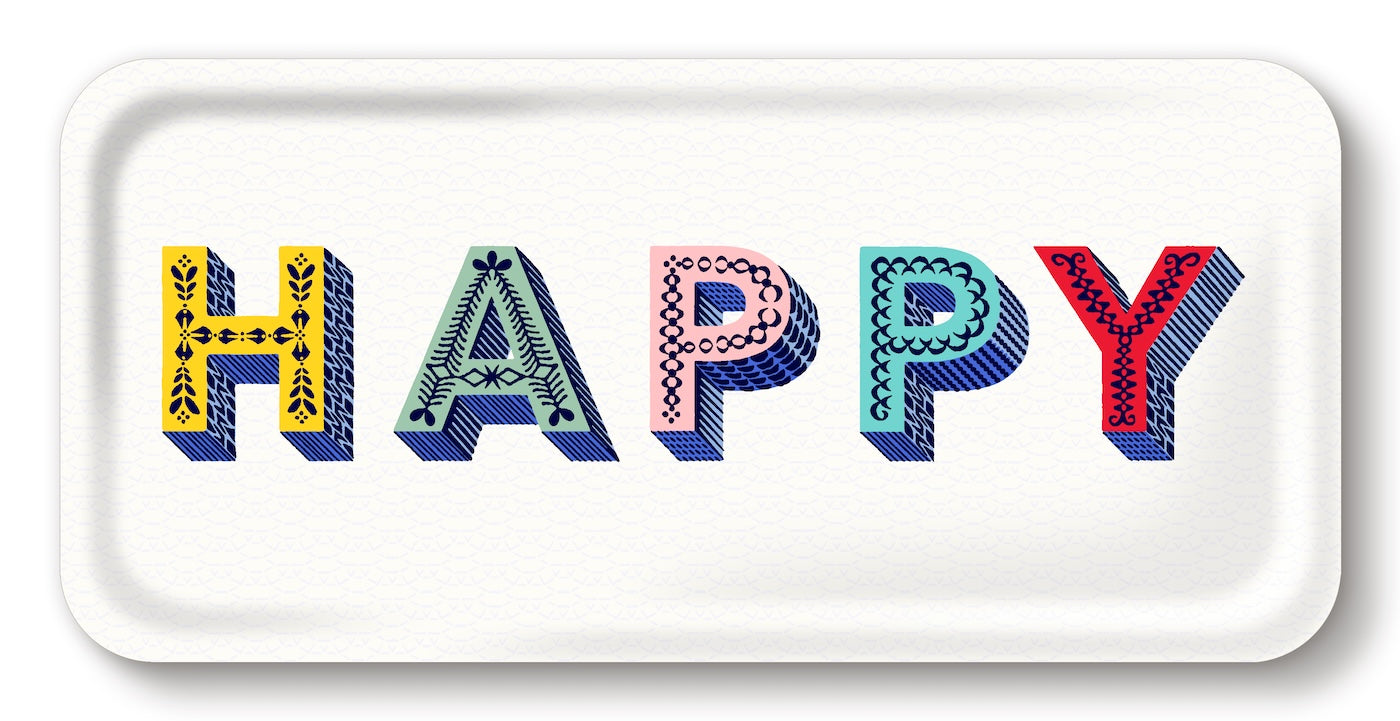 Jamida of Sweden Tablett Happy Multi | 32x15 cm
