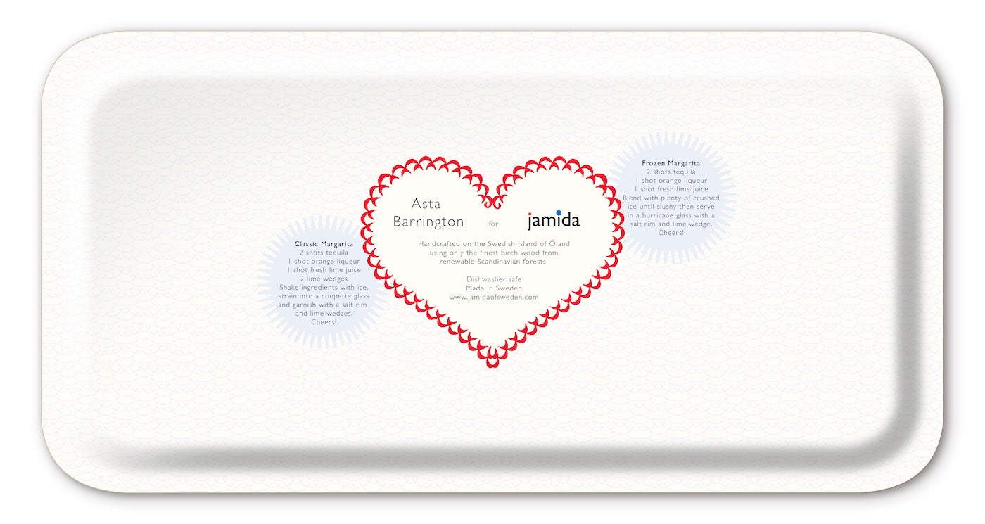 Jamida of Sweden Tablett Margarita Rot | 43x22 cm