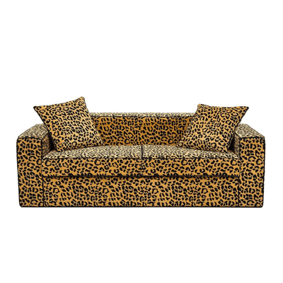Abhika 2-Sitzer Samtsofa Gotha mit Leomuster