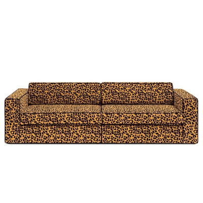 Abhika 3-Sitzer Samtsofa Gotha mit Leomuster