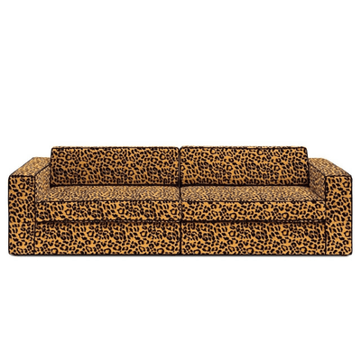Abhika 3-Sitzer Samtsofa Gotha mit Leomuster