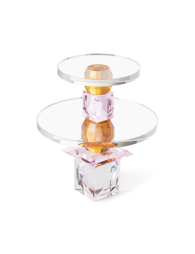 Abhika Etagere & Tortenplatte Crissy aus Kristallglas | Amber&Pink