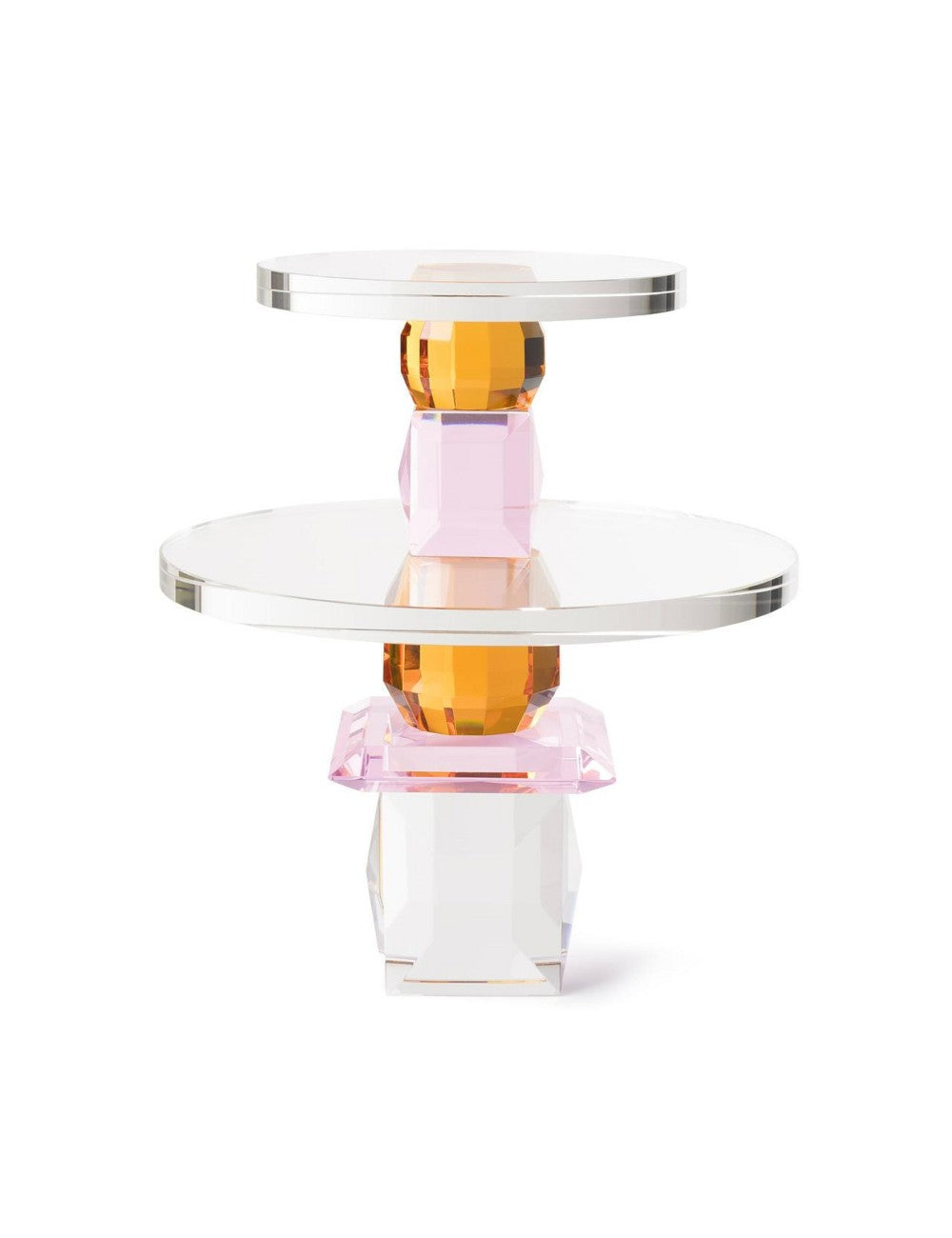 Abhika Etagere & Tortenplatte Crissy aus Kristallglas | Amber&Pink