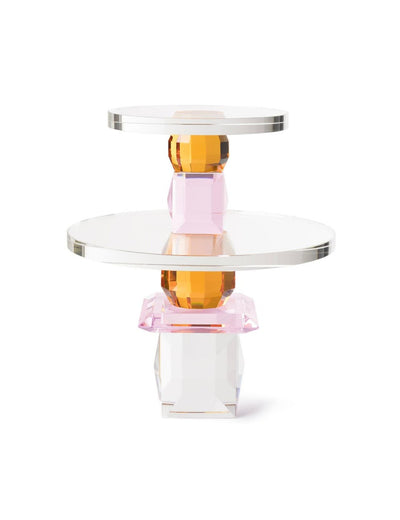 Abhika Etagere & Tortenplatte Crissy aus Kristallglas | Amber&Pink