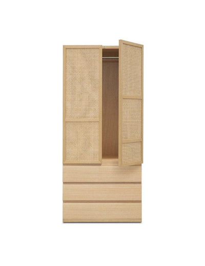 Abhika Kleiderschrank St. Martin mit Schubladen und Wiener Geflecht