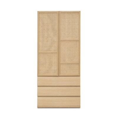 Abhika Kleiderschrank St. Martin mit Schubladen und Wiener Geflecht