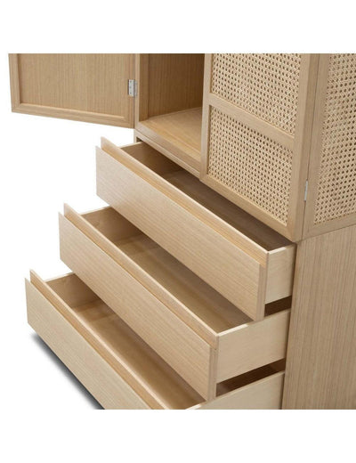 Abhika Kleiderschrank St. Martin mit Schubladen und Wiener Geflecht