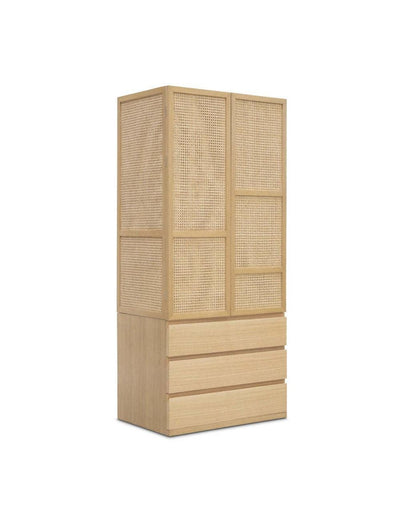Abhika Kleiderschrank St. Martin mit Schubladen und Wiener Geflecht