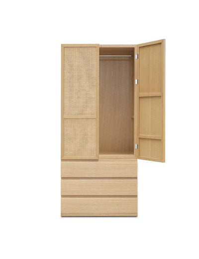 Abhika Kleiderschrank St. Martin mit Schubladen und Wiener Geflecht