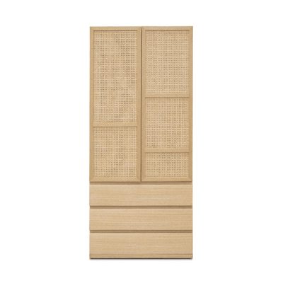 Abhika Kleiderschrank St. Martin mit Schubladen und Wiener Geflecht