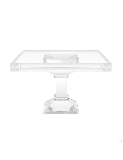 Abhika Quadratische Servierplatte Crissy aus Kristallglas | 22x22 cm
