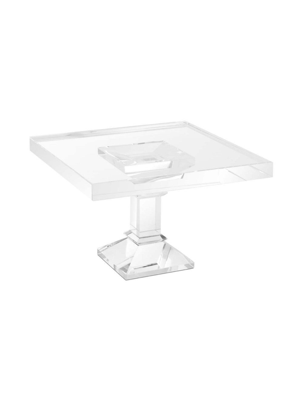Abhika Quadratische Servierplatte Crissy aus Kristallglas | 22x22 cm