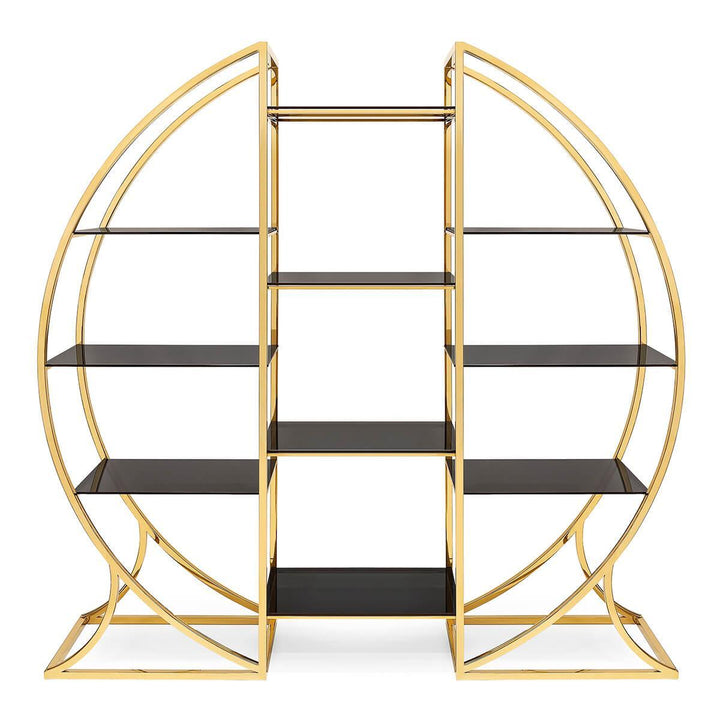 Abhika Rundes Glasregal Austin Gold | 203x202 cm