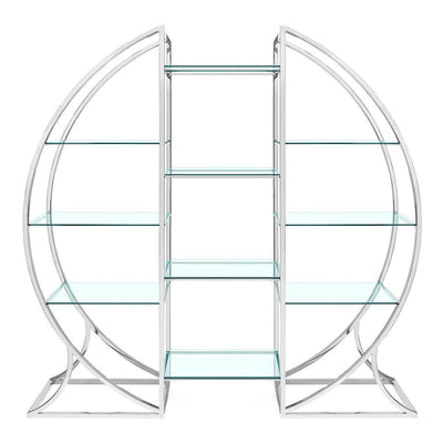 Abhika Rundes Glasregal Austin Silber | 203x202 cm