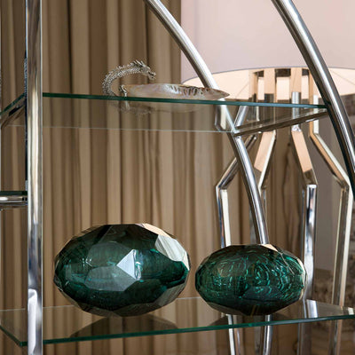 Abhika Rundes Glasregal Austin Silber | 203x202 cm