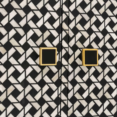 Abhika Sideboard Bonnie Schwarz-Weiß | 221x45 cm