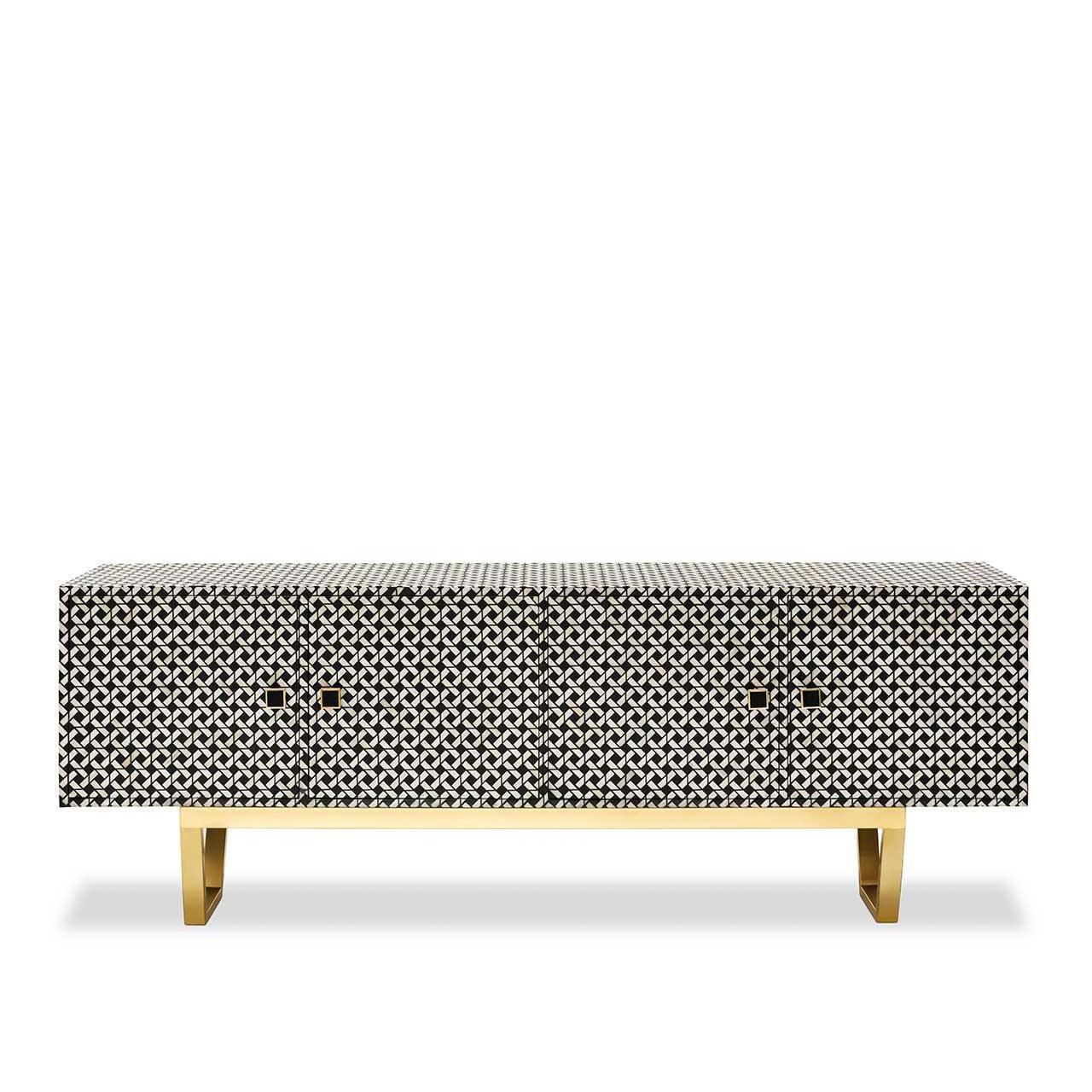 Abhika Sideboard Bonnie Schwarz-Weiß | 221x45 cm