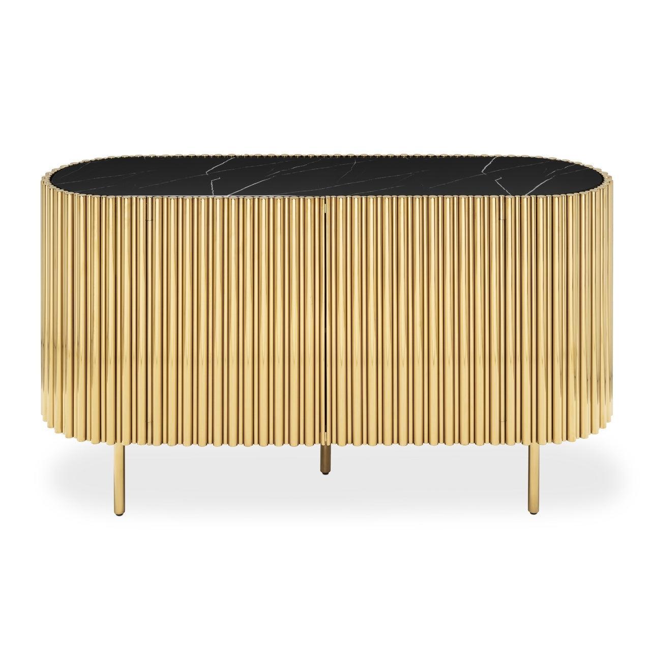 Abhika Sideboard Scotch Oval | Schwarz-Gold