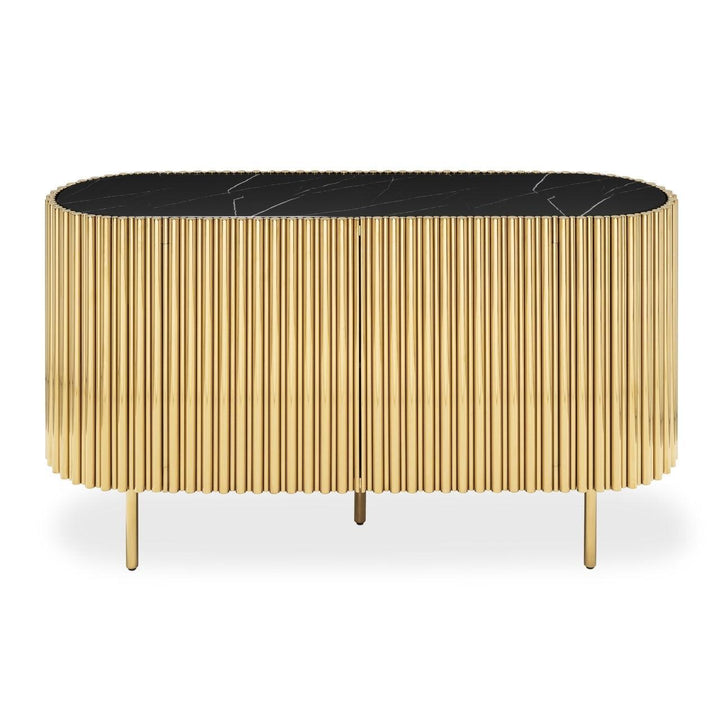 Abhika Sideboard Scotch Oval | Schwarz-Gold