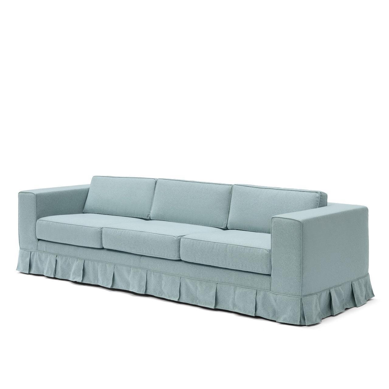 Abhika Sofa Gothit Balza aus weicher Wolle Azurblau | 265 cm
