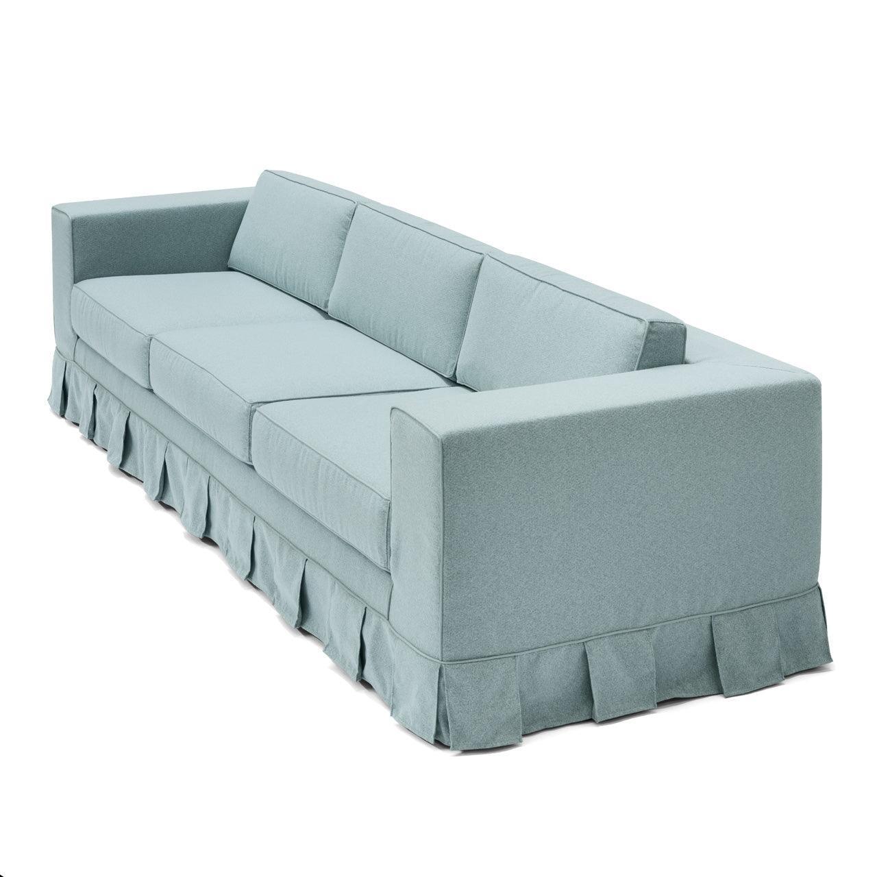 Abhika Sofa Gothit Balza aus weicher Wolle Azurblau | 265 cm
