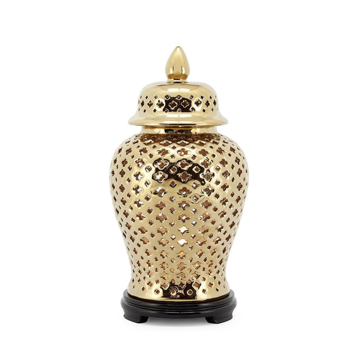 Abhika Tischlampe Ming Cross Gold | H 48 cm