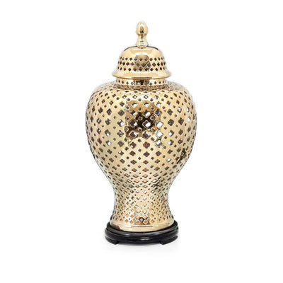 Abhika Tischlampe Ming Cross Gold | H 65 cm
