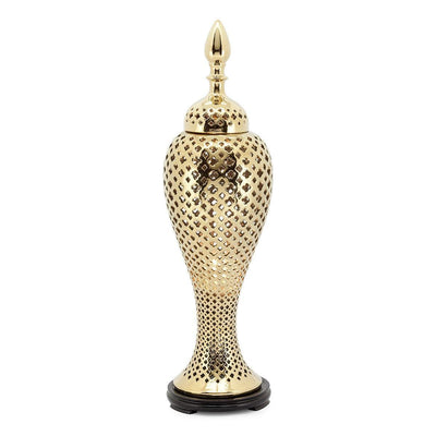 Abhika Tischlampe Ming Cross schmal Gold | H 64 cm