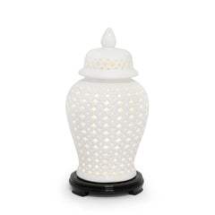 Abhika Tischlampe Ming Cross Weiß | H 48 cm