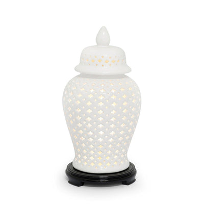 Abhika Tischlampe Ming Cross Weiß | H 48 cm