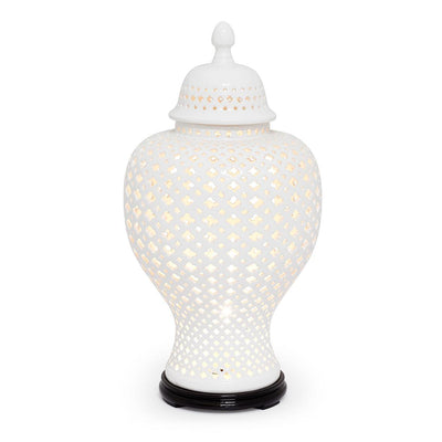 Abhika Tischlampe Ming Cross Weiß | H 65 cm