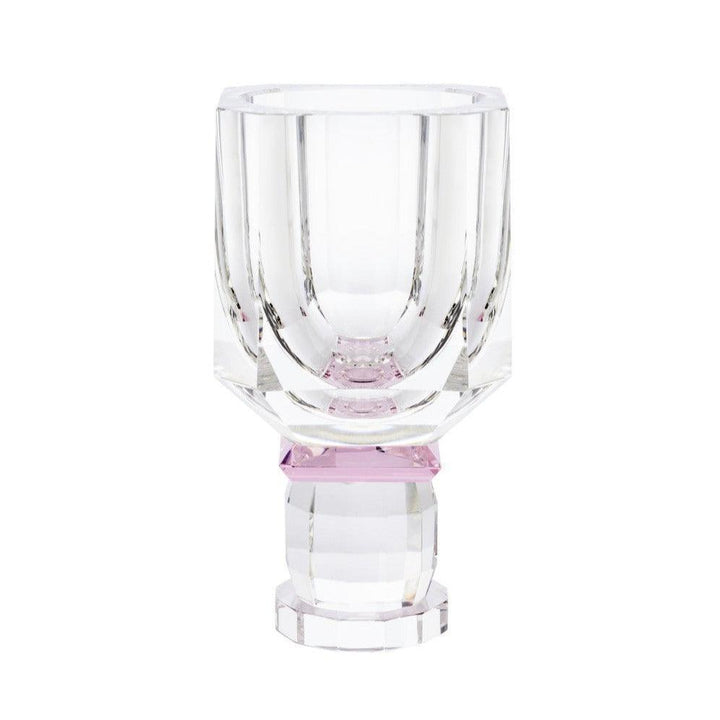 Abhika Vase Crissy aus Kristallglas Klar & Rosa | H 25 cm