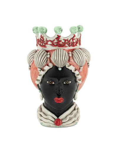 Abhika Vase Teste di Moro Lady Coral Big | H 49 cm
