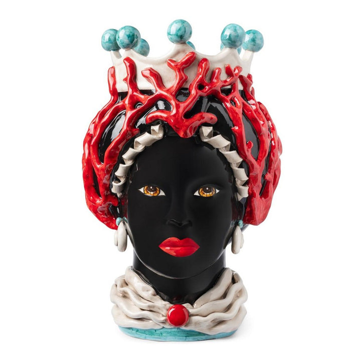 Abhika Vase Teste di Moro Lady Coral New | H 49 cm