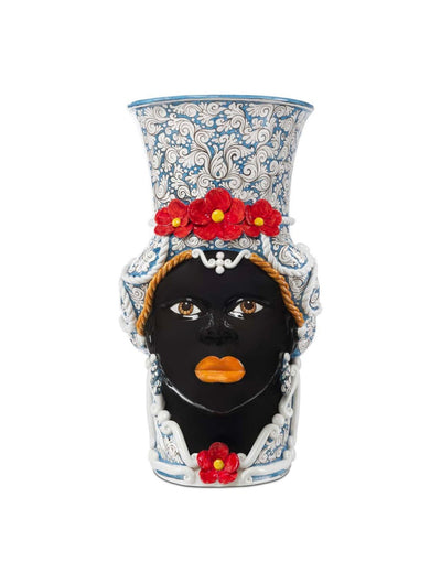 Abhika Vase Teste di Moro Lady Giant Flower | H 76 cm