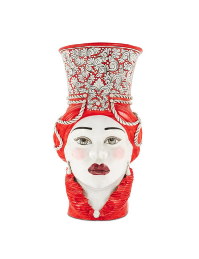 Abhika Vase Teste di Moro Lady Ornate Giant | H 76 cm