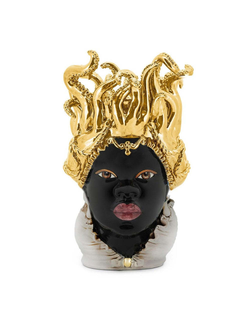 Abhika Vase Teste di Moro Lady Tentacles Gold | H 50 cm