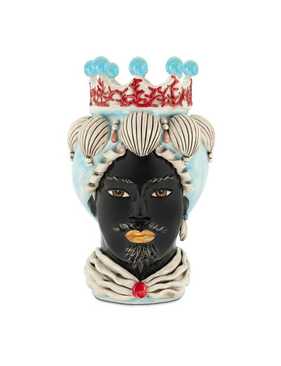 Abhika Vase Teste di Moro Man Coral Big | H 49 cm