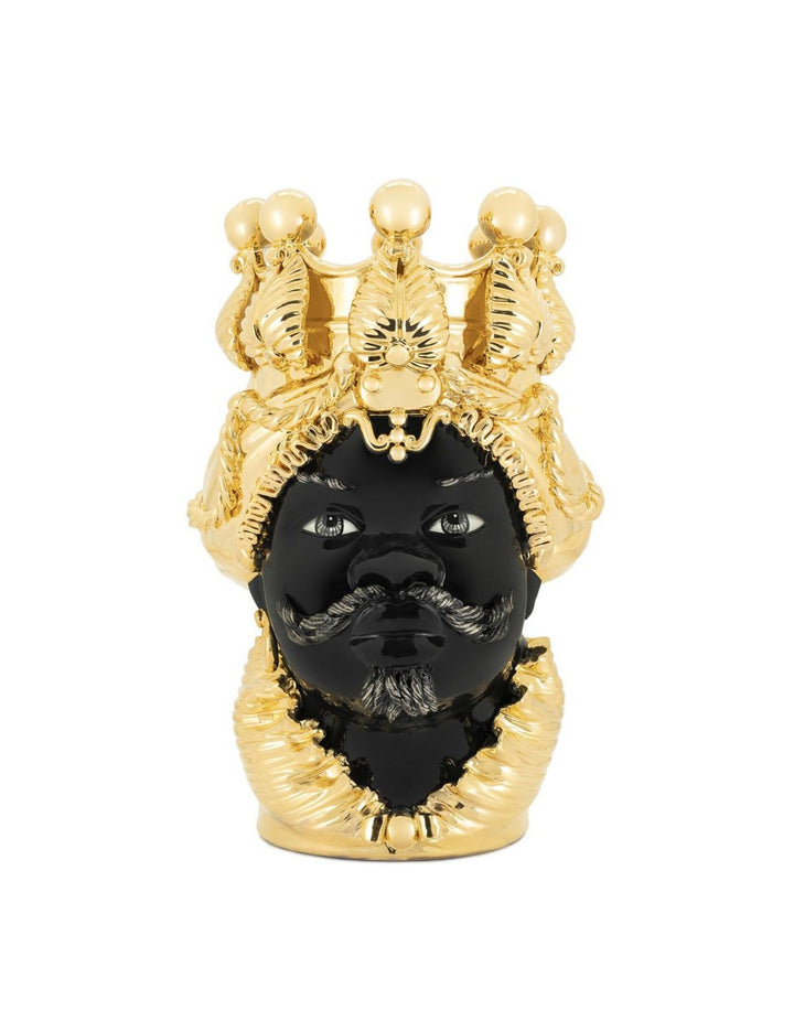 Abhika Vase Teste di Moro Man Dreams Gold Big | H 48 cm