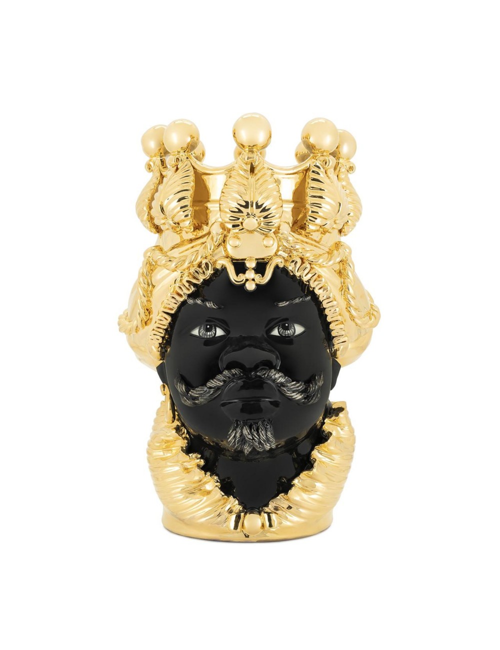 Abhika Vase Teste di Moro Man Dreams Gold Big | H 48 cm