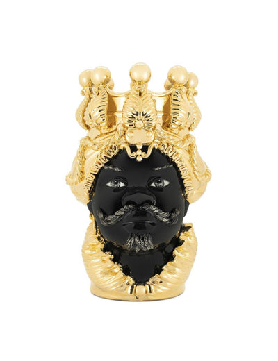 Abhika Vase Teste di Moro Man Dreams Gold Big | H 48 cm