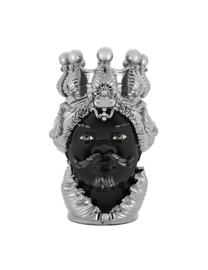 Abhika Vase Teste di Moro Man Dreams Platinum Big | H 48 cm
