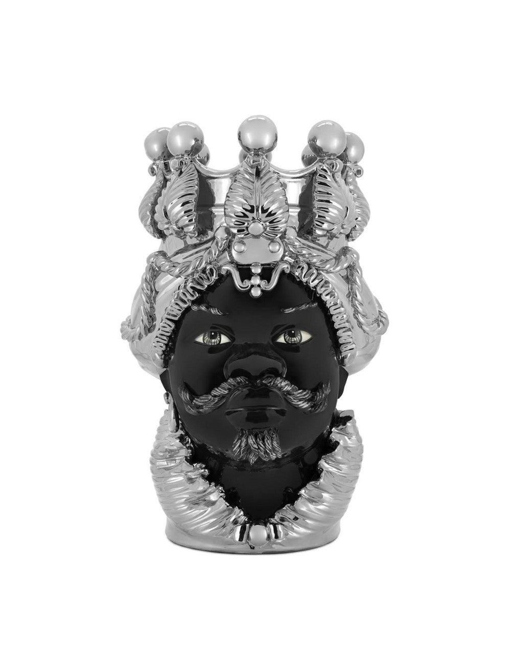 Abhika Vase Teste di Moro Man Dreams Platinum Big | H 48 cm