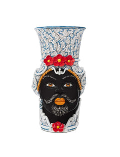 Abhika Vase Teste di Moro Man Giant Flower | H 76 cm